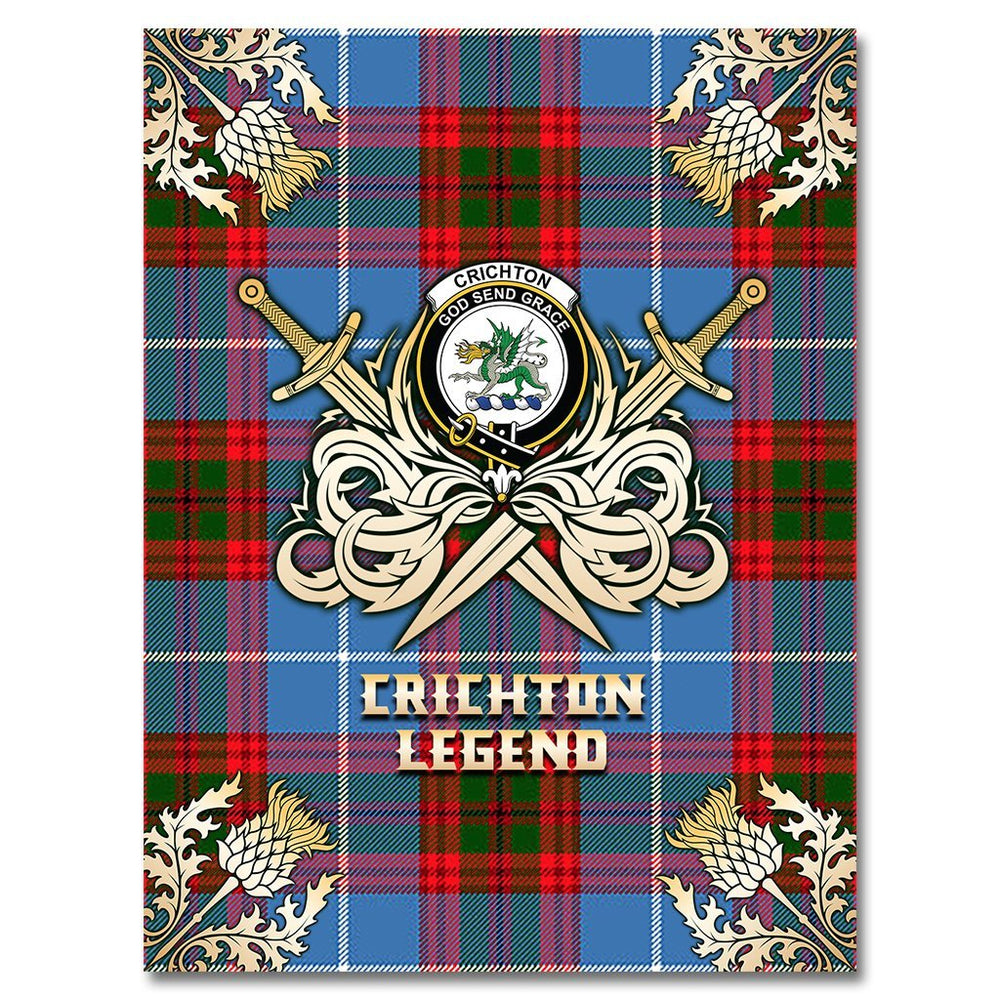 Clan Crichton Tartan Gold Courage Symbol Blanket MF66 Clan Crichton Tartan Today   