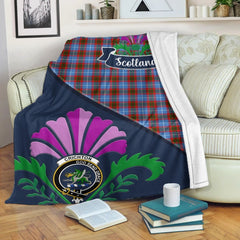 Clan Crichton Tartan Crest Premium Blanket Thistle Style CU86 Clan Crichton Tartan Today   
