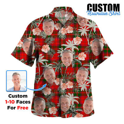 Clan Crief District Tartan Custom Face Hawaiian Shirt – Unisex Gift for Family Members, Summer Party