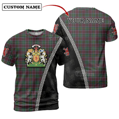 Personalized Clan Crosbie Tartan Shirt with Scotland Coat of Arms & Custom Name GQ91