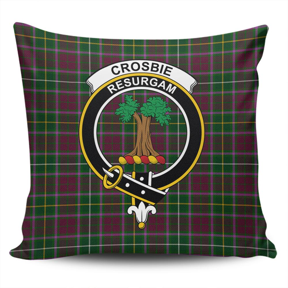 Clan Crosbie Tartan Crest Pillow Cover FM94 Clan Crosbie Tartan Today   