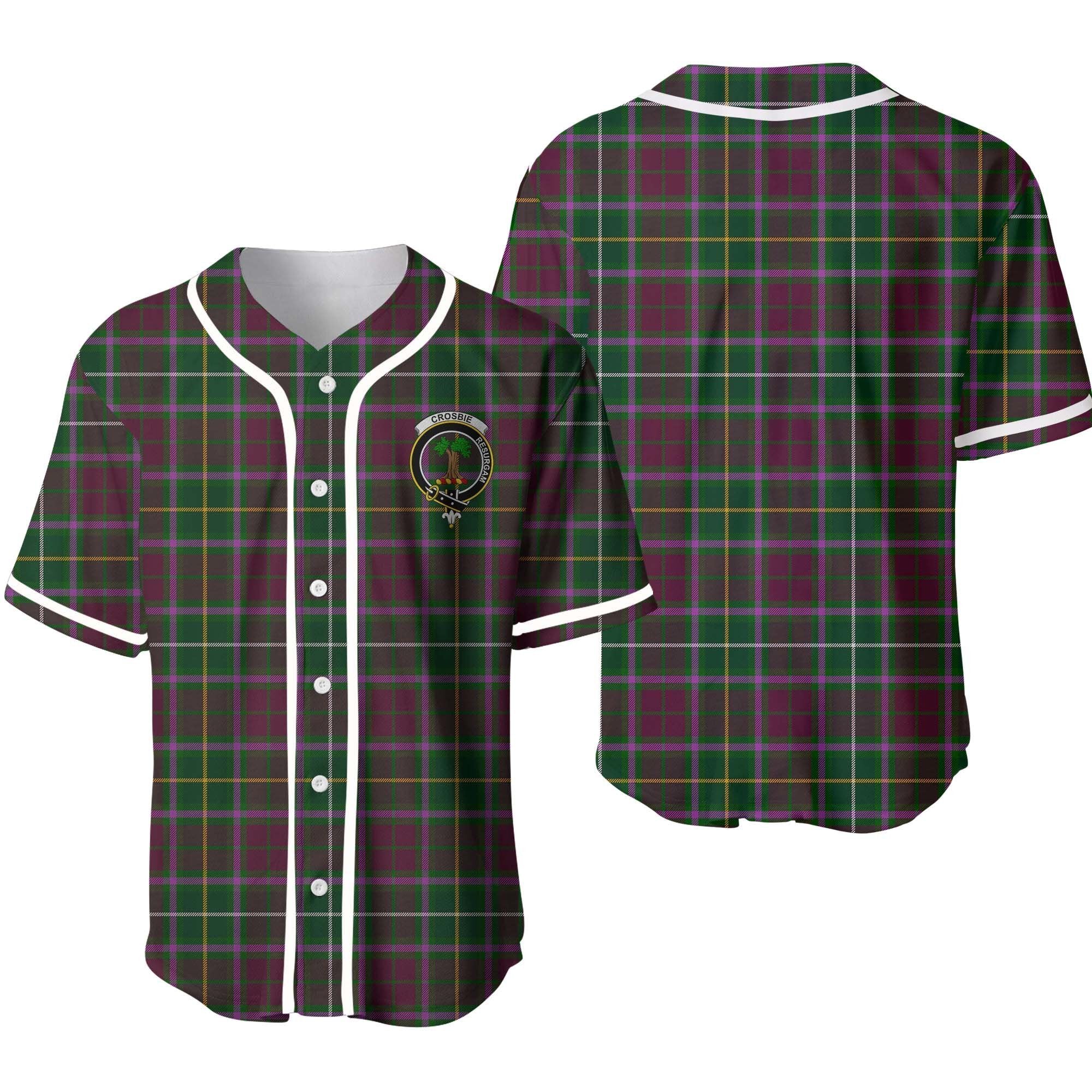 Clan Crosbie Tartan Unisex Baseball Jersey WP53EA36 Clan Crosbie Tartan Today   