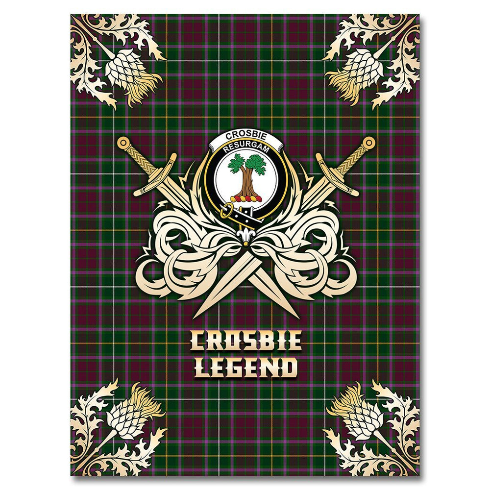 Clan Crosbie Tartan Gold Courage Symbol Blanket IW37 Clan Crosbie Tartan Today   