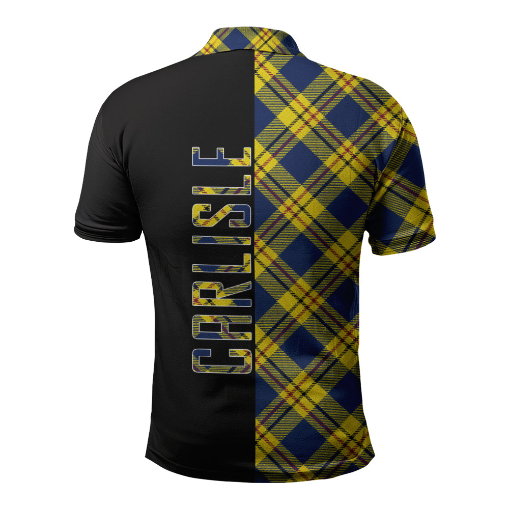 Clan Carlisle Tartan Polo Shirt Half of Me - Cross Style YH59 Carlisle Tartan Tartan Polo   