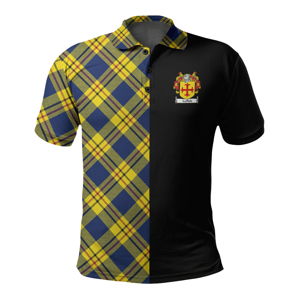 Clan Carlisle Tartan Polo Shirt Half of Me - Cross Style YH59 Carlisle Tartan Tartan Polo   