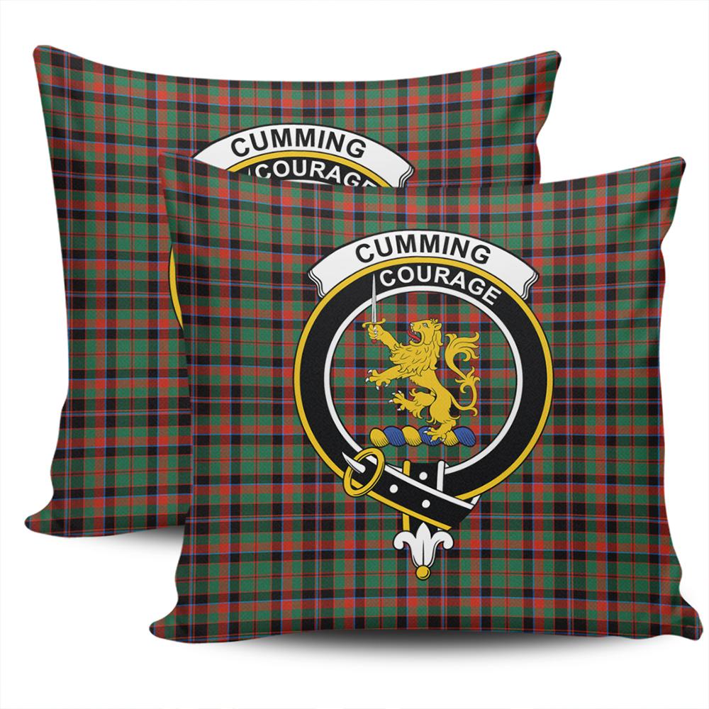 Clan Cumming Hunting Ancient Tartan Crest Pillow Cover CH31 Clan Cumming Tartan Today   