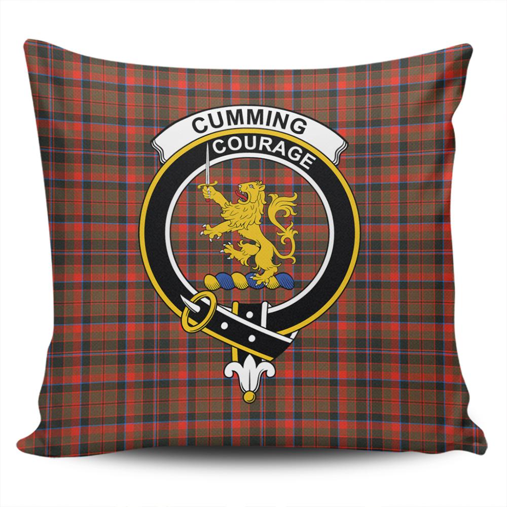 Clan Cumming Hunting Weathered Tartan Crest Pillow Cover JR64 Clan Cumming Tartan Today   