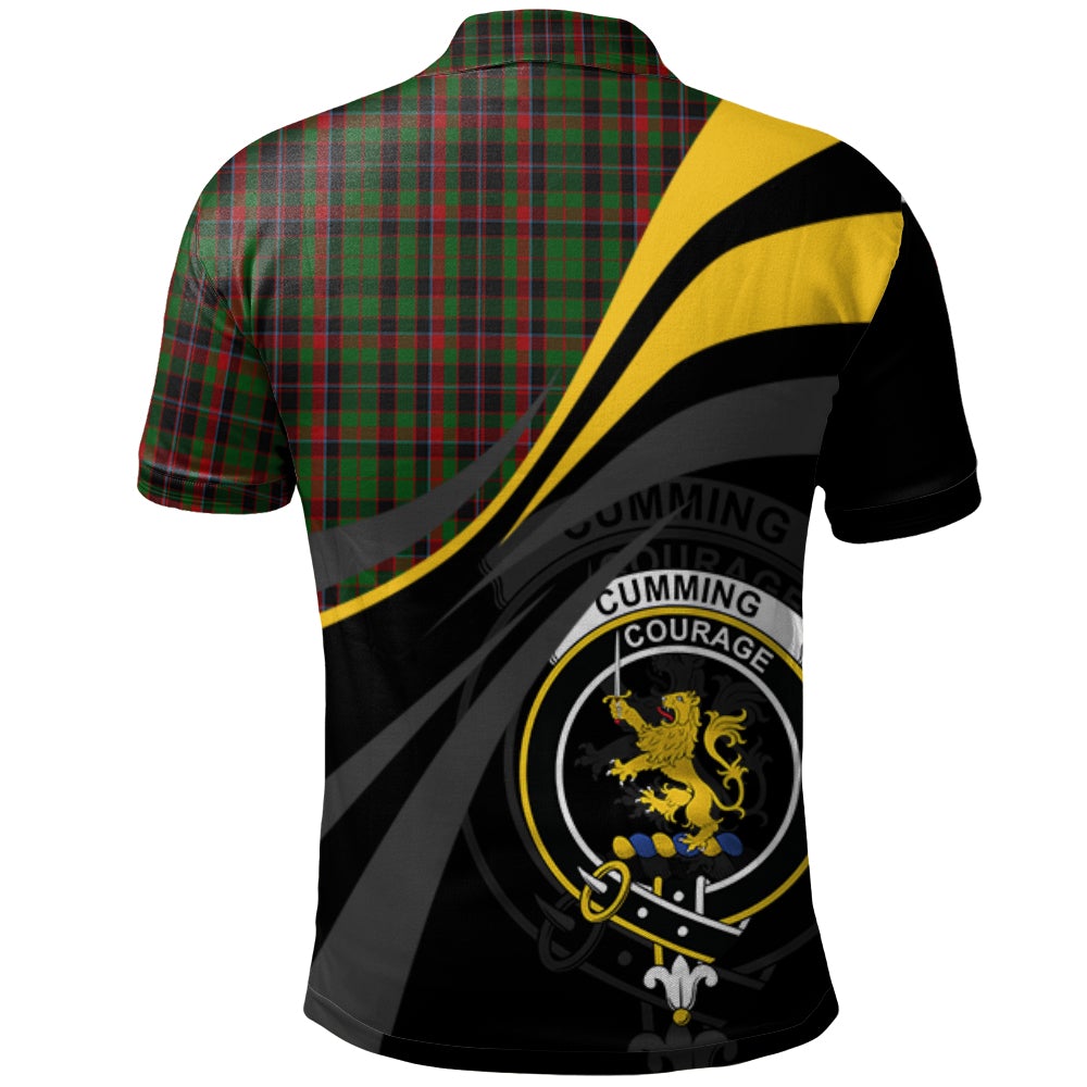 Clan Cumming Hunting Tartan Polo Shirt - Royal Coat Of Arms Style PL11 Cumming Hunting Tartan Tartan Polo   