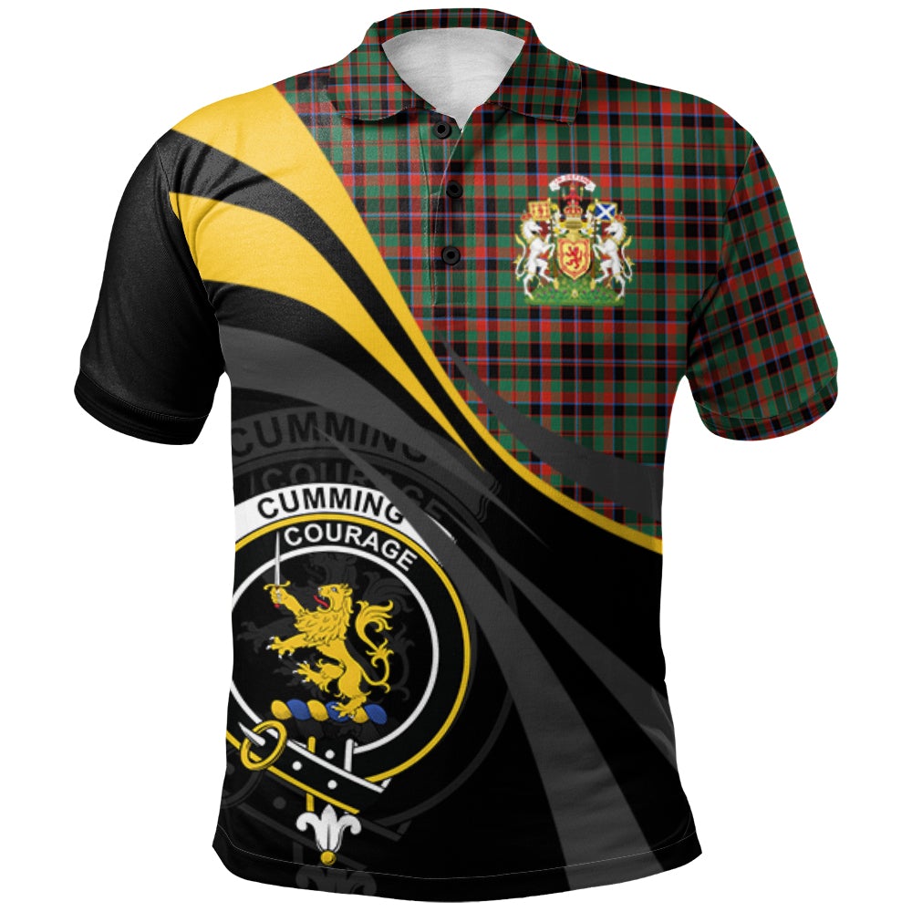 Clan Cumming Hunting Ancient Tartan Polo Shirt - Royal Coat Of Arms Style KE88 Cumming Hunting Ancient Tartan Tartan Polo   