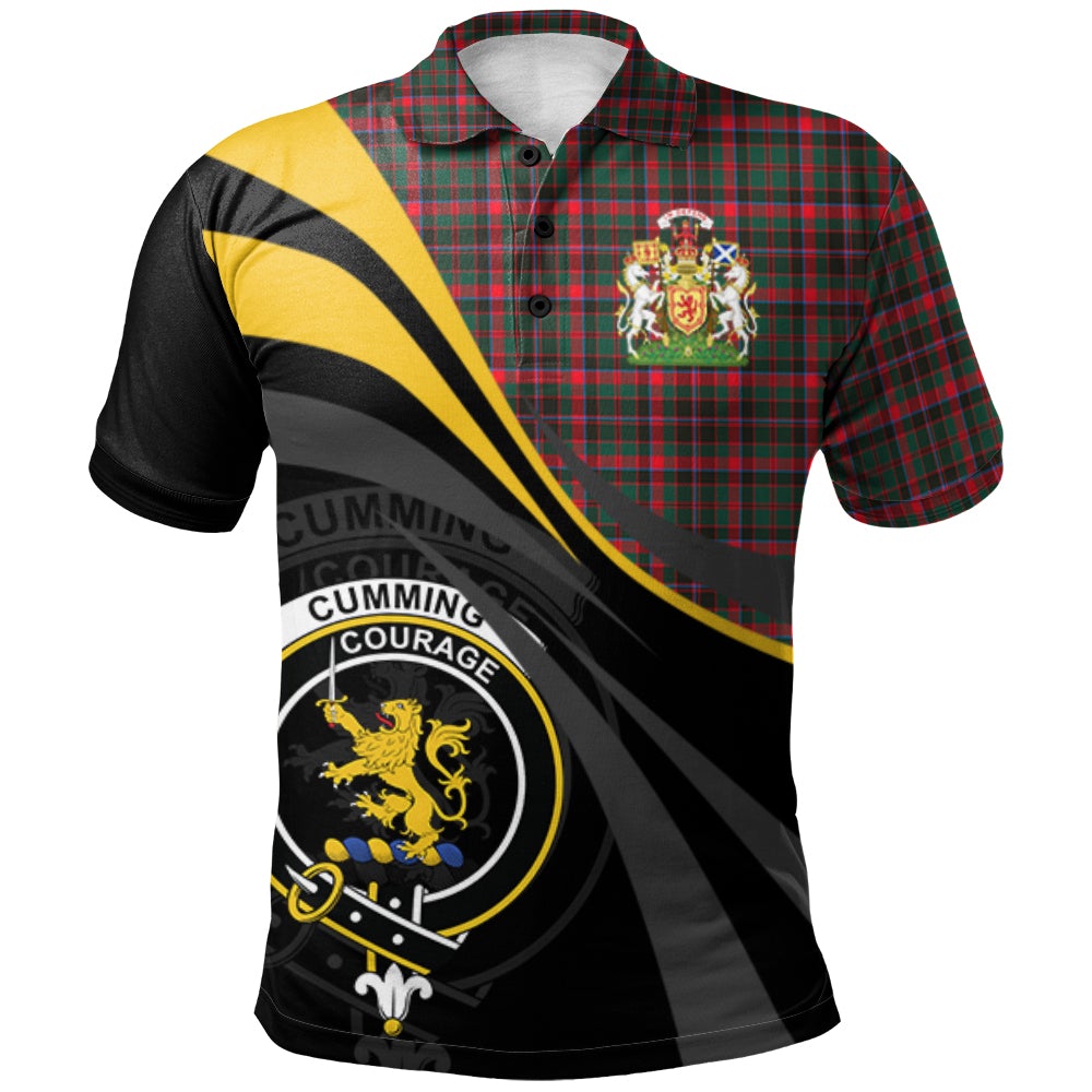 Clan Cumming Hunting Modern Tartan Polo Shirt - Royal Coat Of Arms Style ND24 Cumming Hunting Modern Tartan Tartan Polo   
