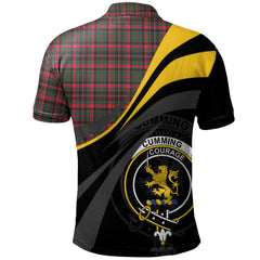 Clan Cumming Hunting Modern Tartan Polo Shirt - Royal Coat Of Arms Style ND24 Cumming Hunting Modern Tartan Tartan Polo   