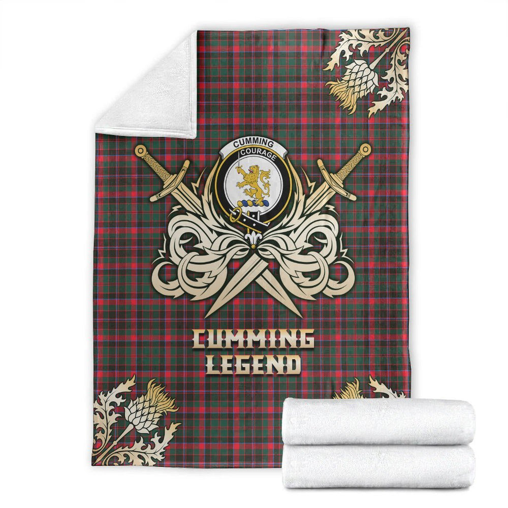 Clan Cumming Hunting Modern Tartan Gold Courage Symbol Blanket NI46 Clan Cumming Tartan Today   