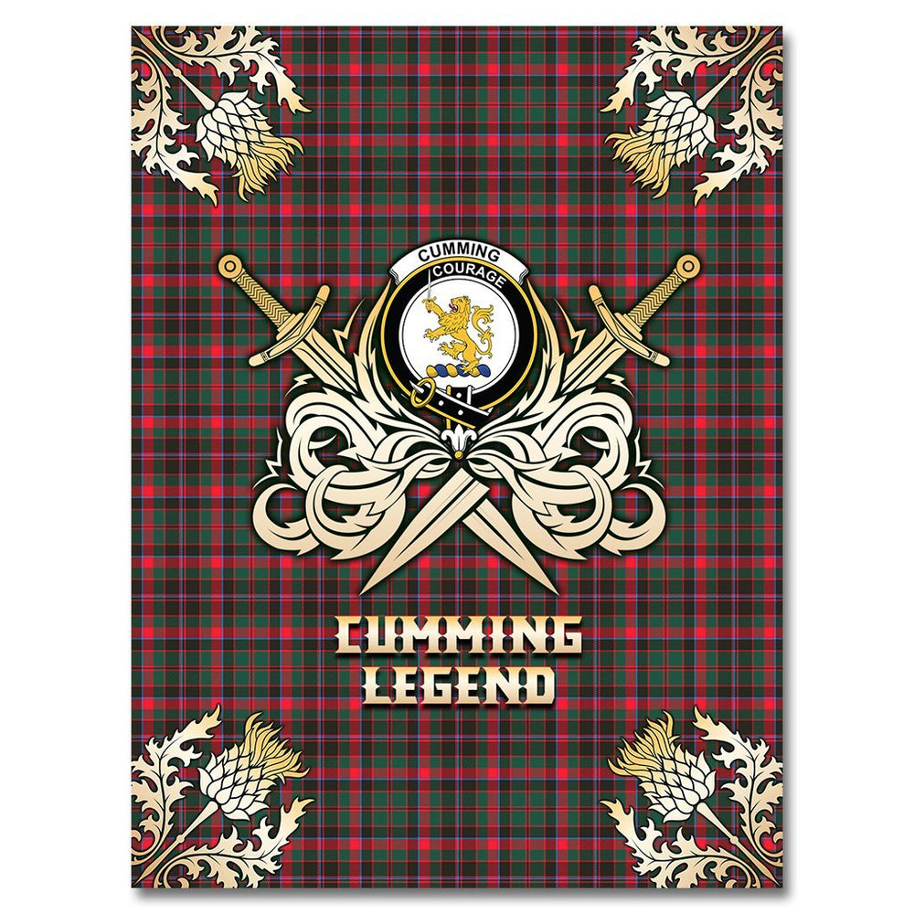 Clan Cumming Hunting Modern Tartan Gold Courage Symbol Blanket NI46 Clan Cumming Tartan Today   