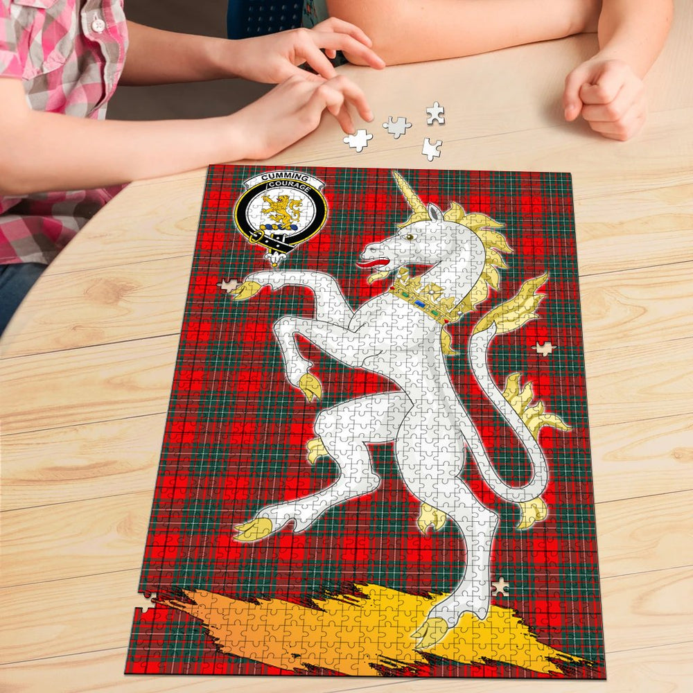 Clan Cumming Modern Tartan Crest Unicorn Scotland Jigsaw Puzzles Gift For Family BW49 Clan Cumming Tartan Today   