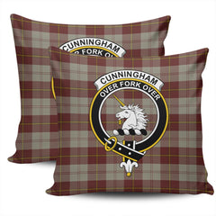 Clan Cunningham Burgundy Dancers Tartan Crest Pillow Cover KJ66 Clan Cunningham Tartan Today   