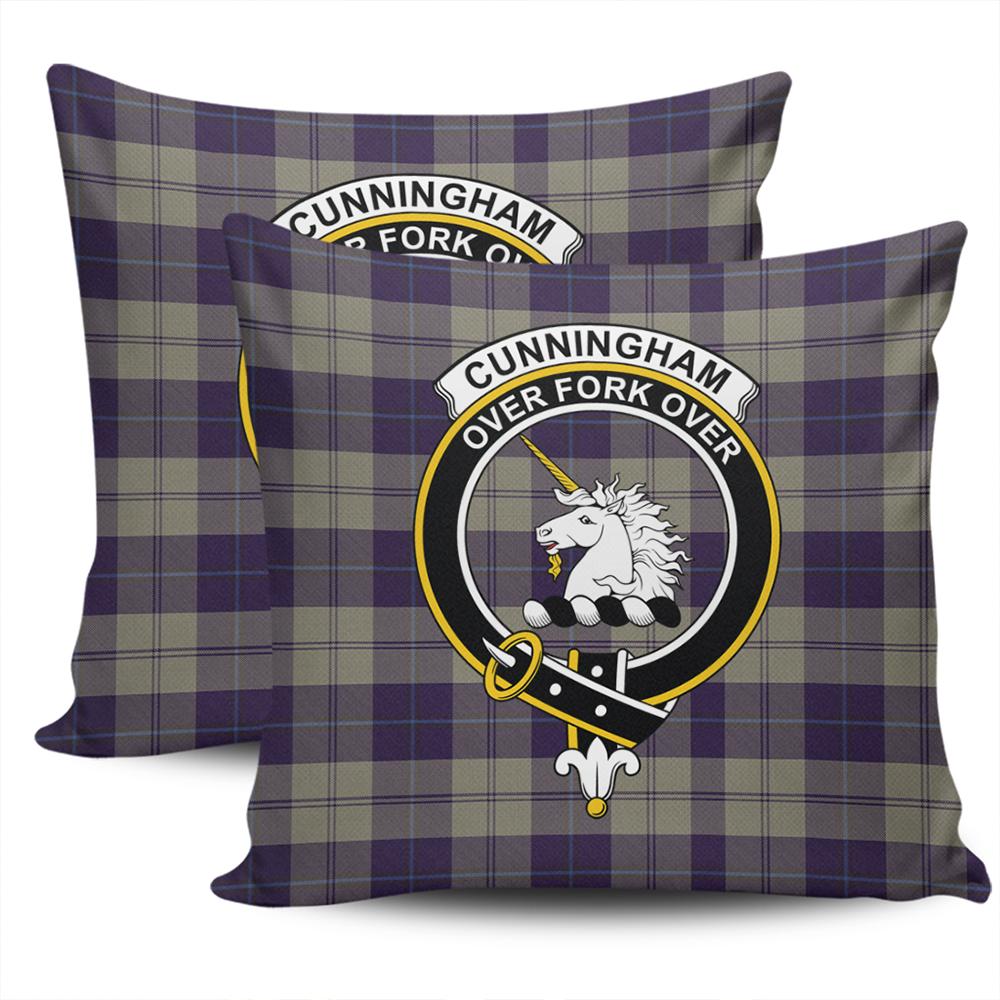 Clan Cunningham Dress Blue Dancers Tartan Crest Pillow Cover VO45 Clan Cunningham Tartan Today   