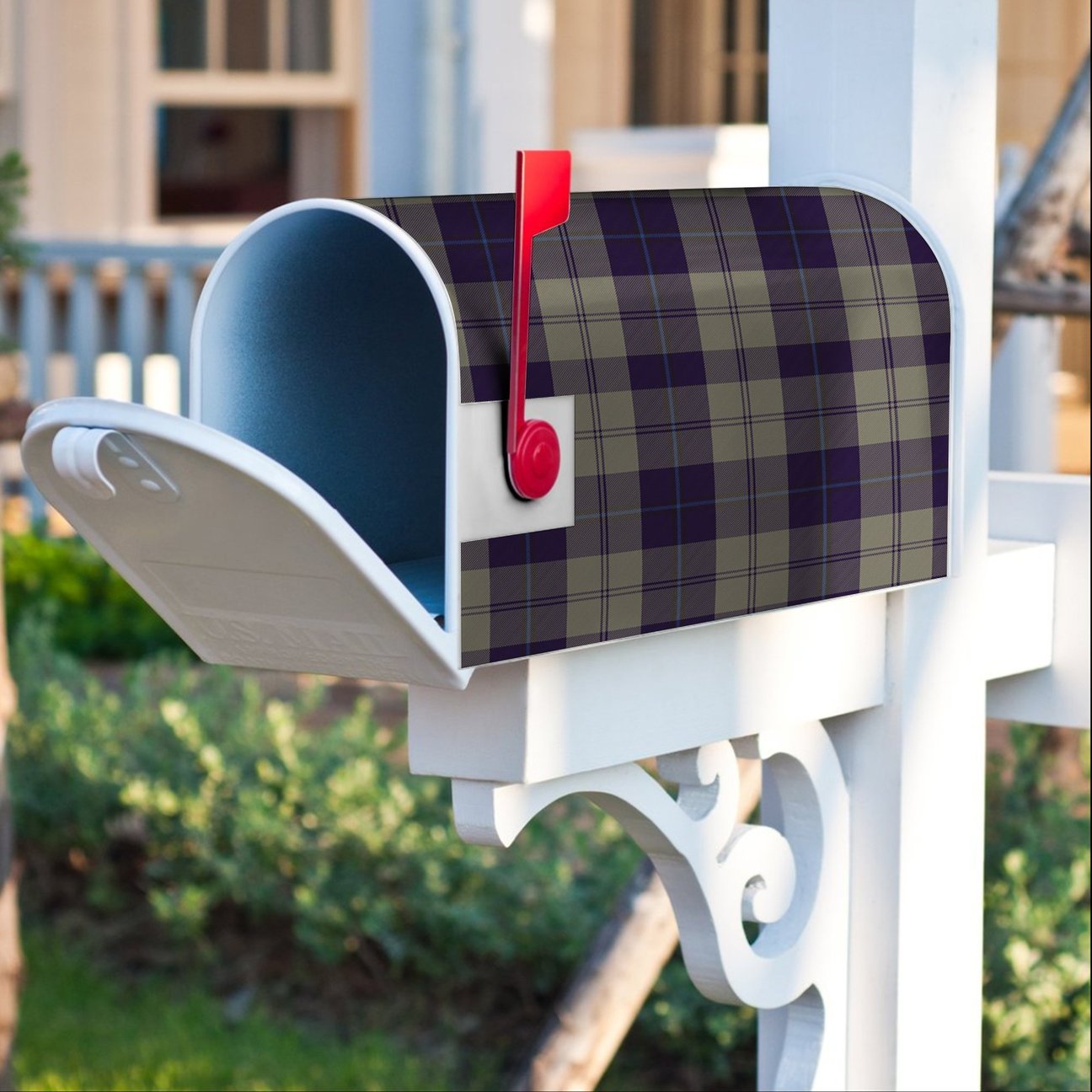 Clan Cunningham Dress Blue Dancers Tartan Crest Mailbox FP41 Clan Cunningham Tartan Today   