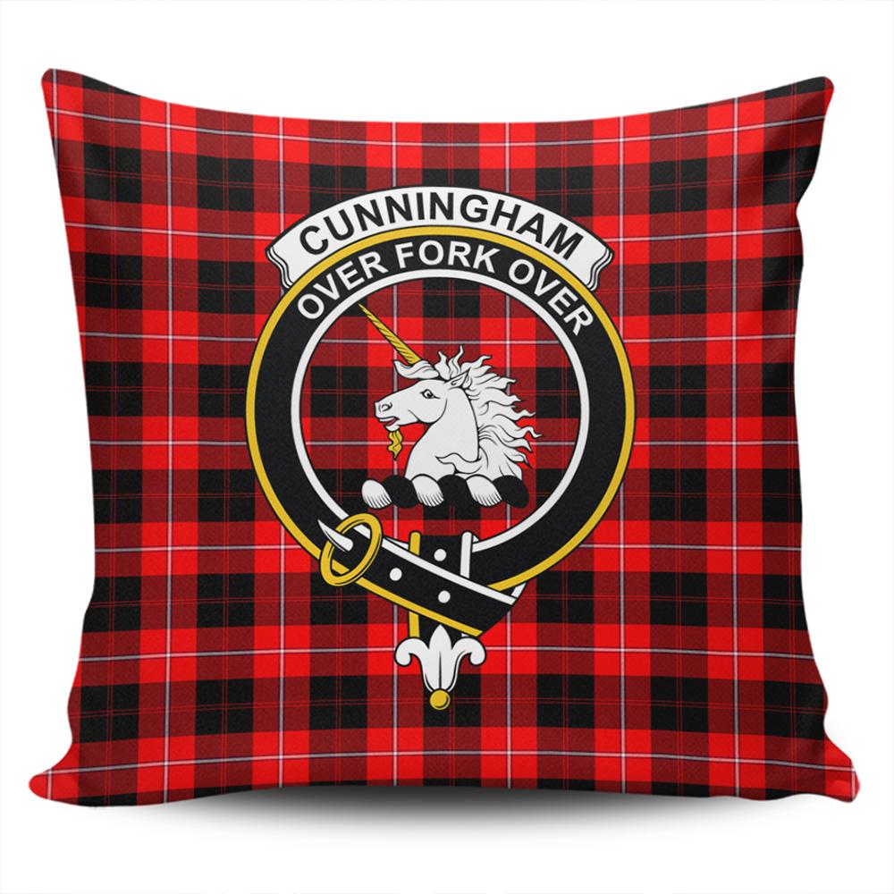 Clan Cunningham Modern Tartan Crest Pillow Cover IW77 Clan Cunningham Tartan Today   
