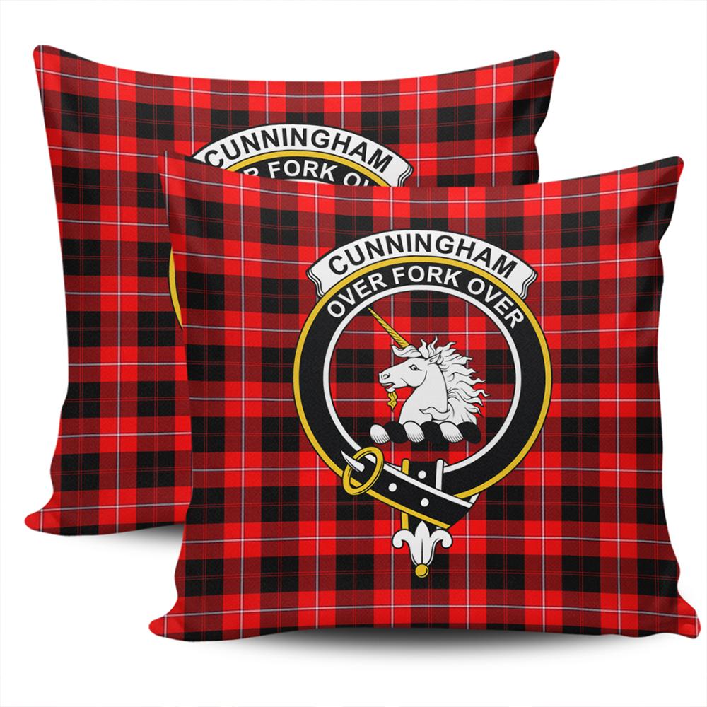 Clan Cunningham Modern Tartan Crest Pillow Cover IW77 Clan Cunningham Tartan Today   