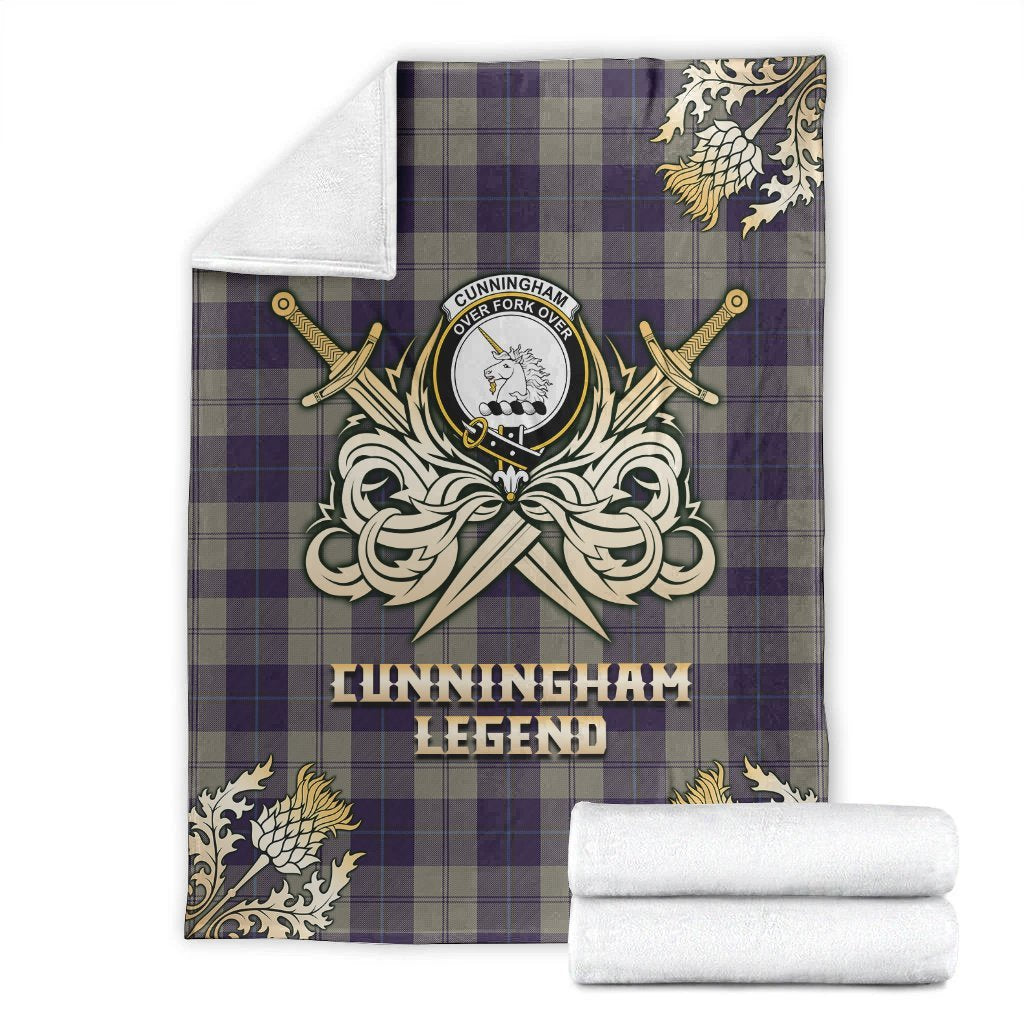 Clan Cunningham Dress Blue Dancers Tartan Gold Courage Symbol Blanket RX19 Clan Cunningham Tartan Today   
