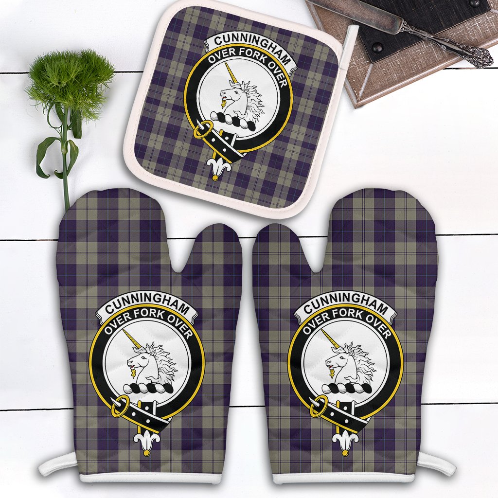 Clan Cunningham Dress Blue Dancers Tartan Crest Oven Mitt And Pot Holder (2 Oven Mitts + 1 Pot Holder) VA11 Clan Cunningham Tartan Today   