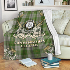 Clan Cunningham Dress Green Dancers Tartan Gold Courage Symbol Blanket VS13 Clan Cunningham Tartan Today   