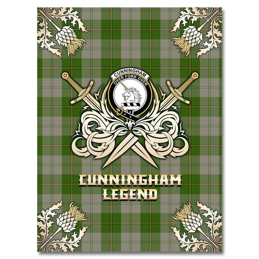 Clan Cunningham Dress Green Dancers Tartan Gold Courage Symbol Blanket VS13 Clan Cunningham Tartan Today   