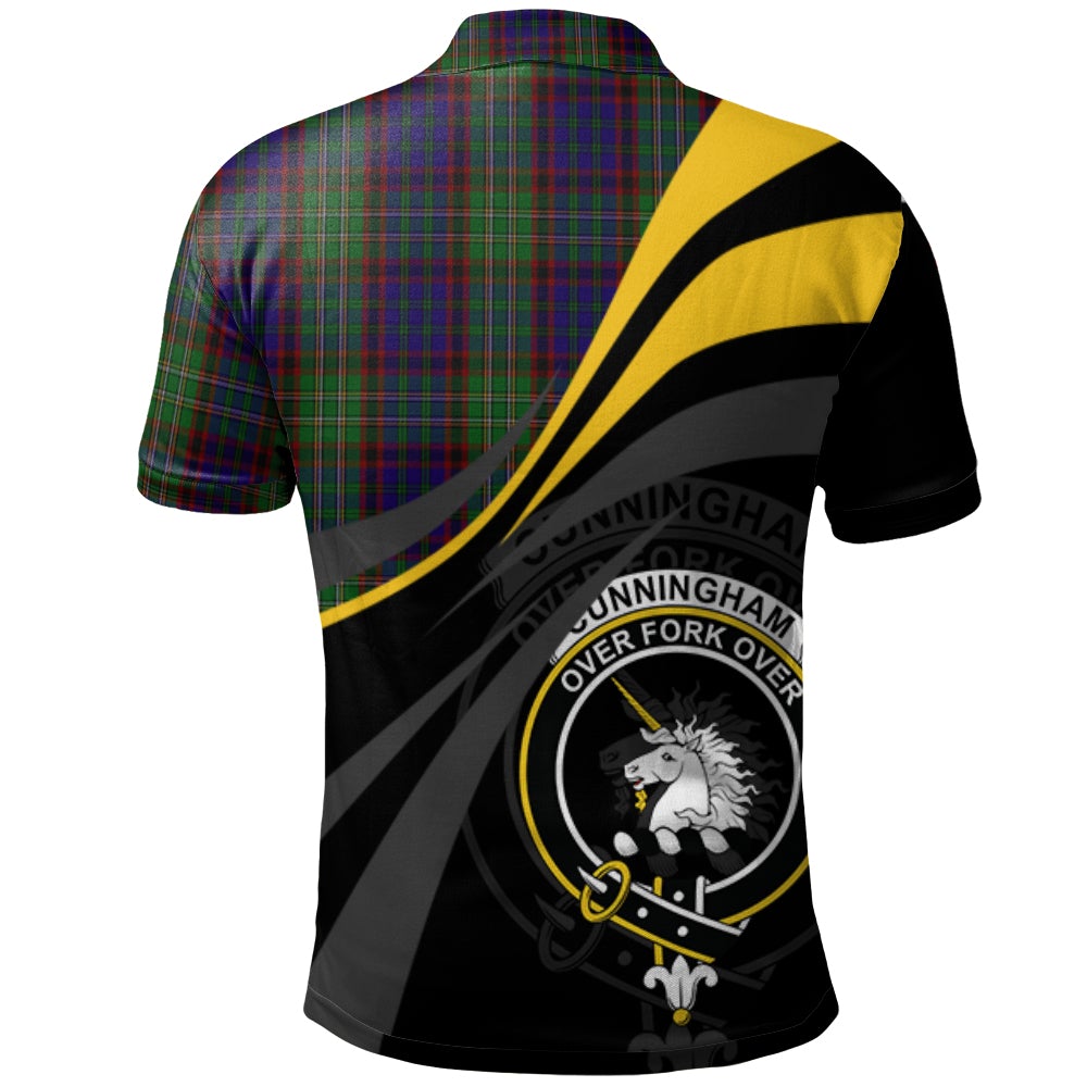 Clan Cunningham Hunting Tartan Polo Shirt - Royal Coat Of Arms Style CA84 Cunningham Hunting Tartan Tartan Polo   