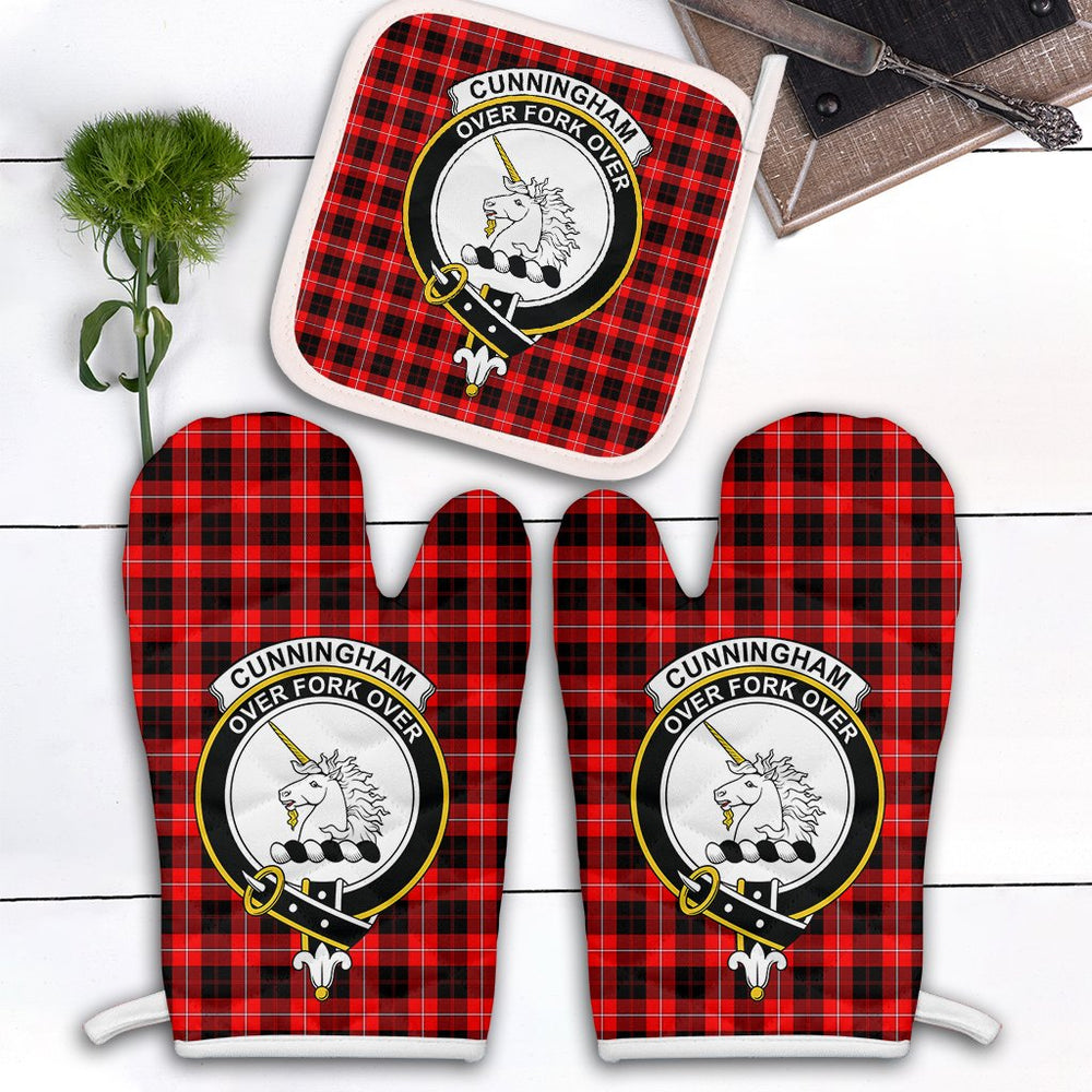 Clan Cunningham Modern Tartan Crest Oven Mitt And Pot Holder (2 Oven Mitts + 1 Pot Holder) LJ82 Clan Cunningham Tartan Today   