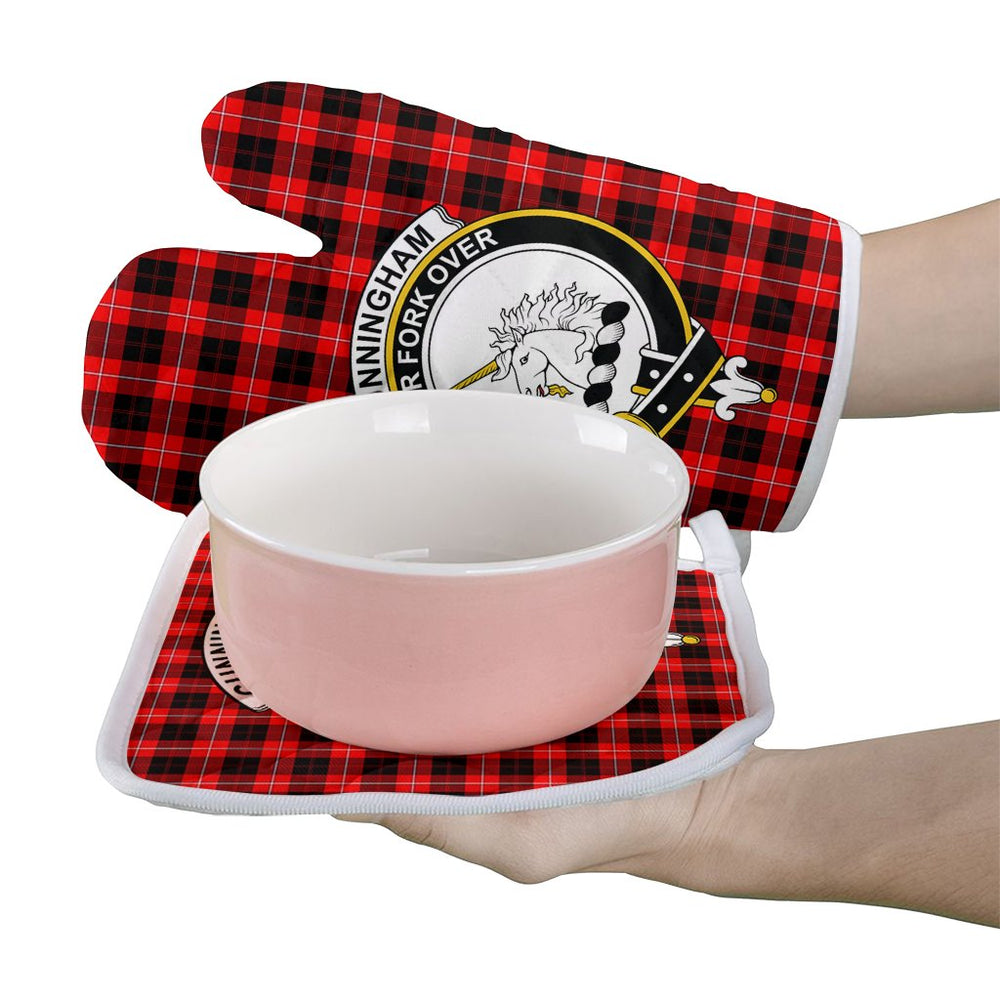 Clan Cunningham Modern Tartan Crest Oven Mitt And Pot Holder (2 Oven Mitts + 1 Pot Holder) LJ82 Clan Cunningham Tartan Today   