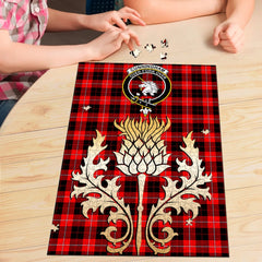 Clan Cunningham Modern Tartan Crest Thistle Jigsaw Puzzles Gift For Family ZD41 Clan Cunningham Tartan Today   