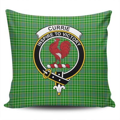 Clan Currie Tartan Crest Pillow Cover