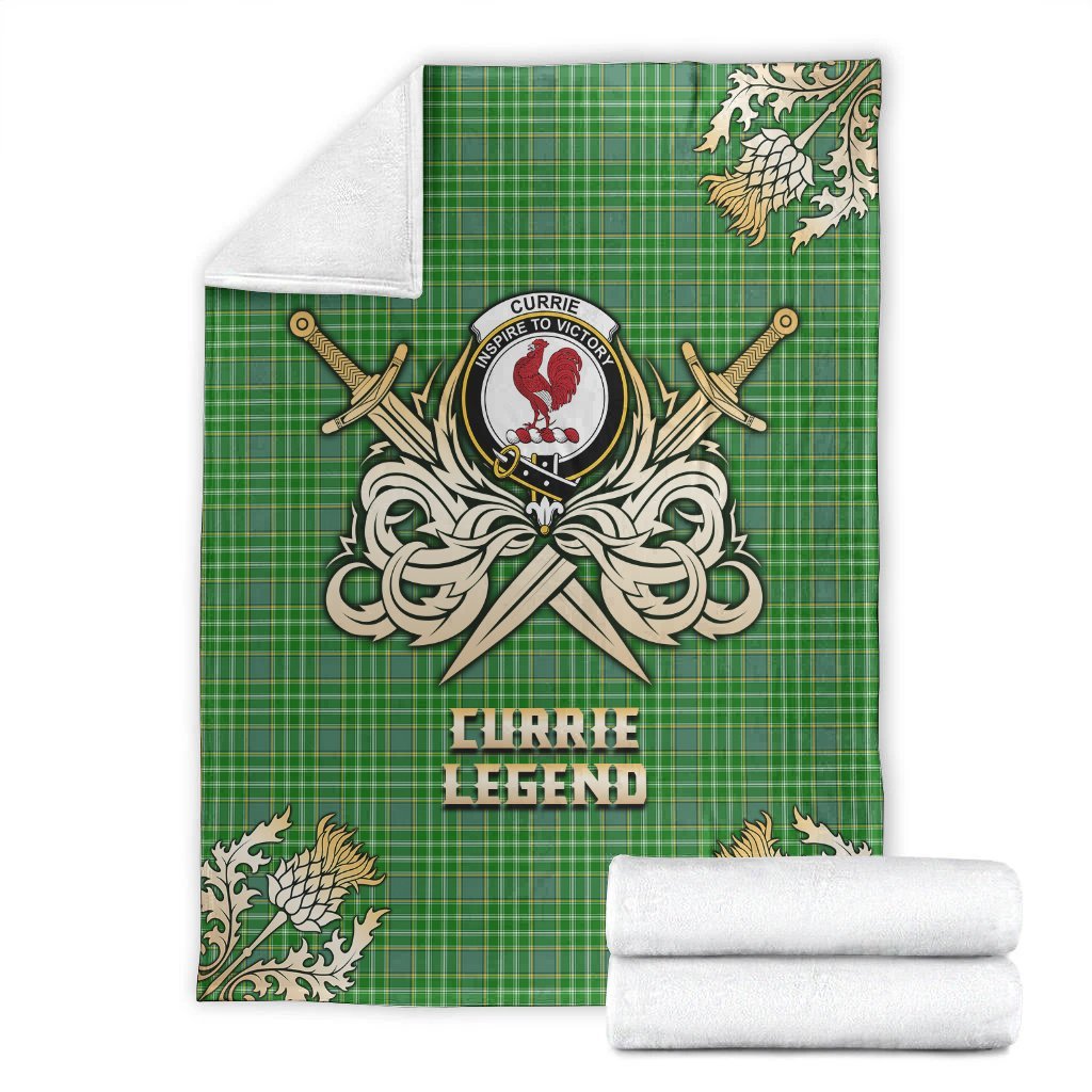 Clan Currie Tartan Gold Courage Symbol Blanket EK53 Clan Currie Tartan Today   