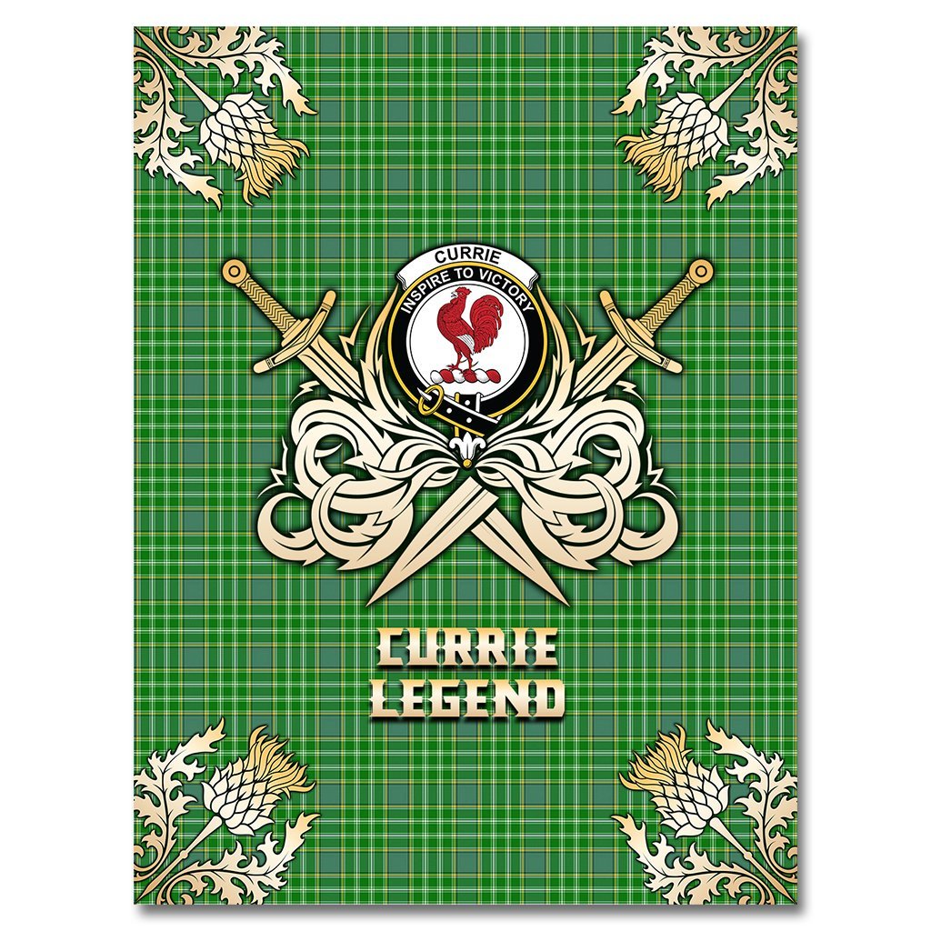 Clan Currie Tartan Gold Courage Symbol Blanket EK53 Clan Currie Tartan Today   