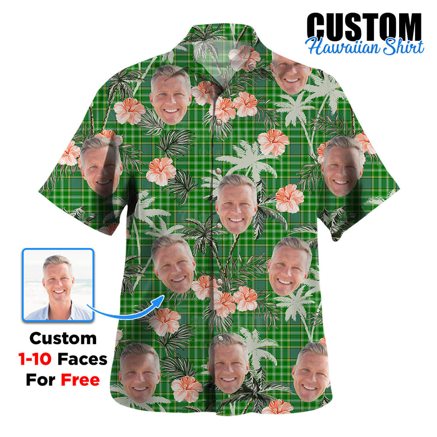 Clan Currie Tartan Custom Face Hawaiian Shirt – Unisex Gift for Family Members, Summer Party HU89 Currie Tartan Tartan Hawaii Shirt