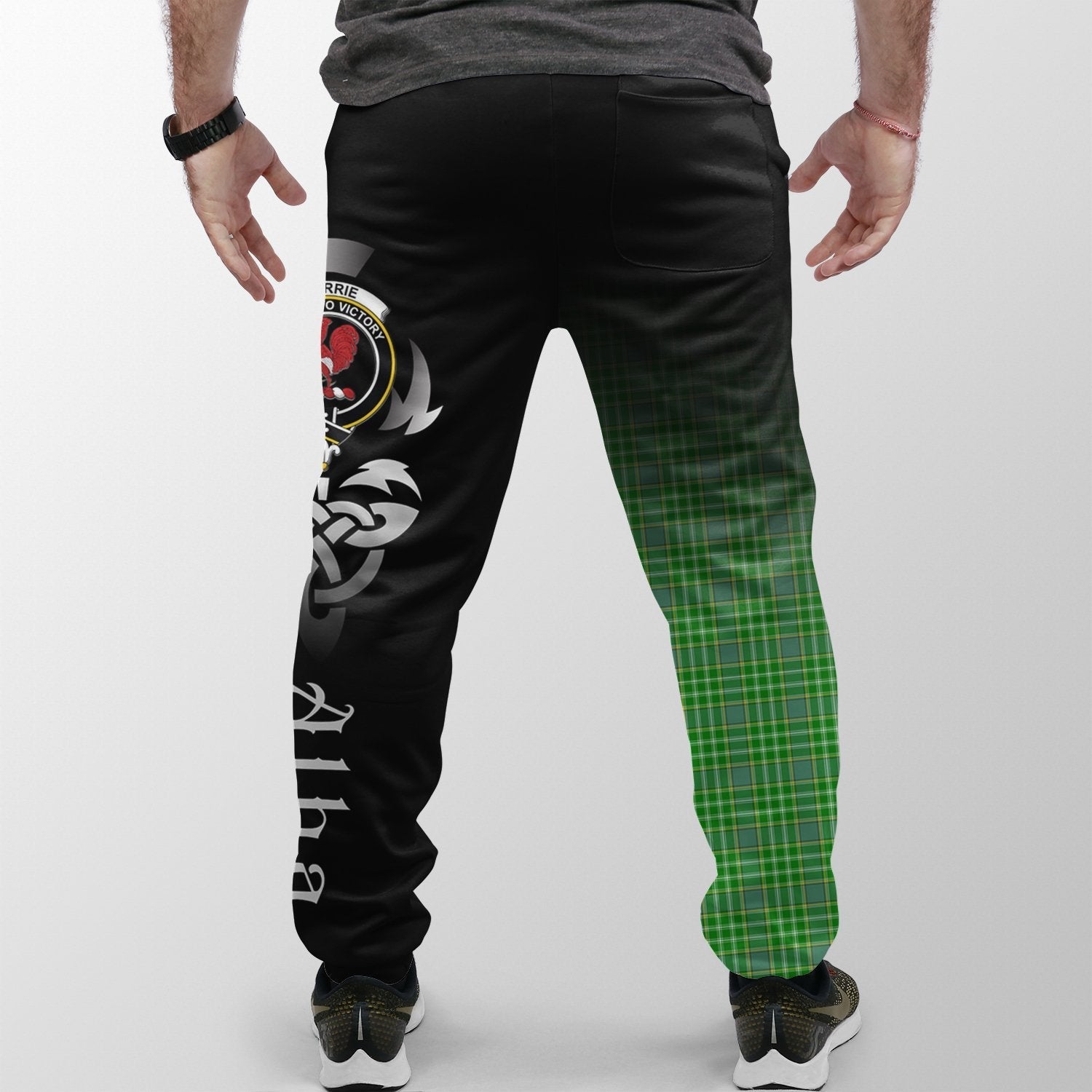 Clan Currie Tartan Crest Jogger Sweatpants  Alba Celtic Style AG28 Clan Currie Tartan Today   
