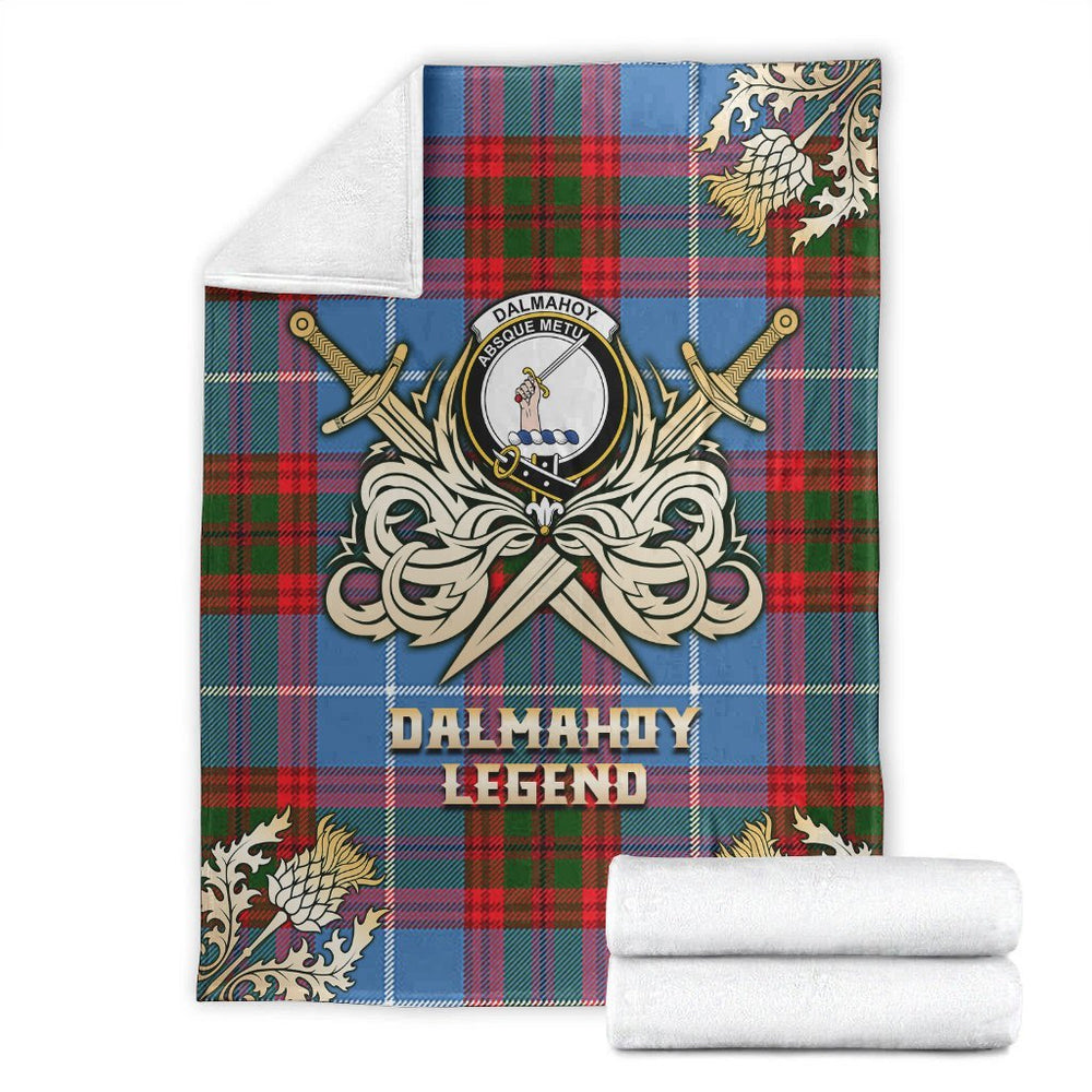 Clan Dalmahoy Tartan Gold Courage Symbol Blanket RR95 Clan Dalmahoy Tartan Today   