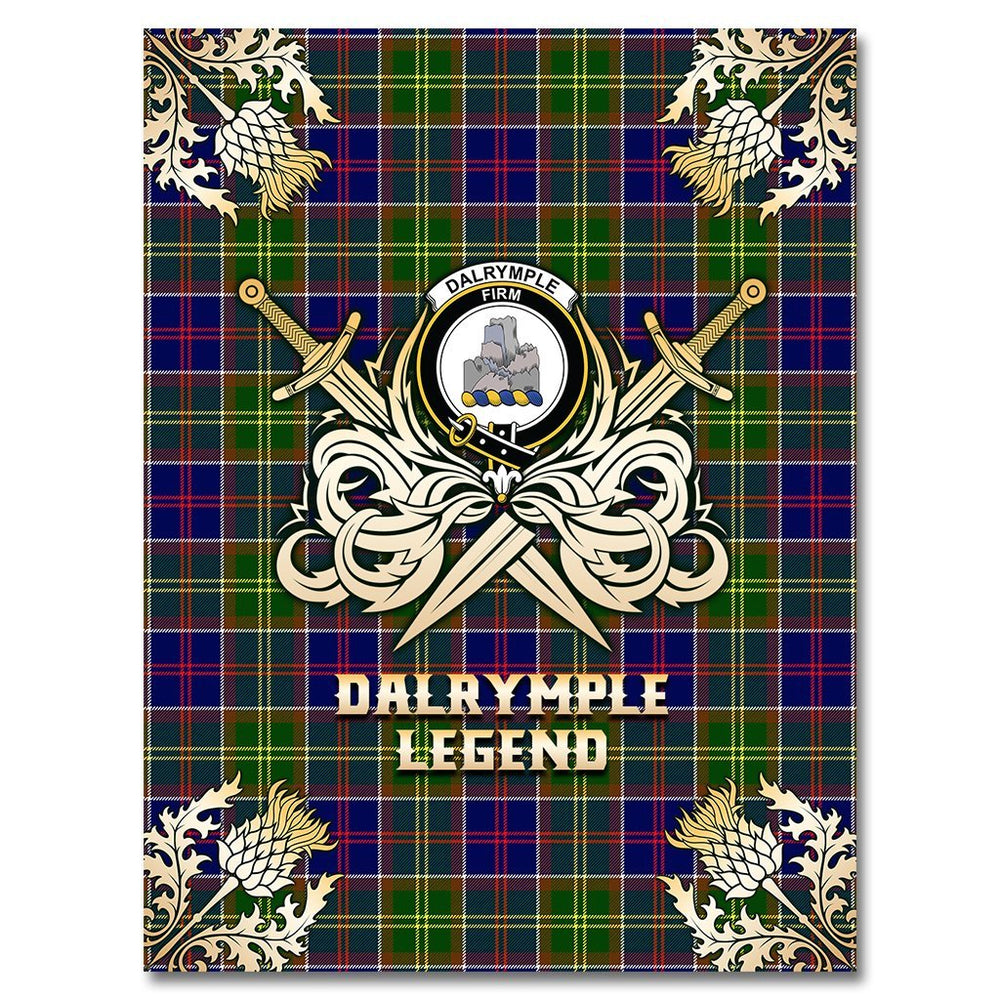 Clan Dalrymple Tartan Gold Courage Symbol Blanket MH79 Clan Dalrymple Tartan Today   
