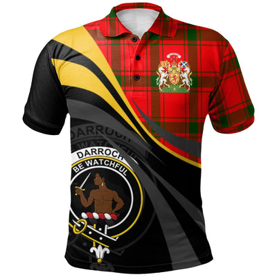Clan Darroch Tartan Polo Shirt - Royal Coat Of Arms Style
