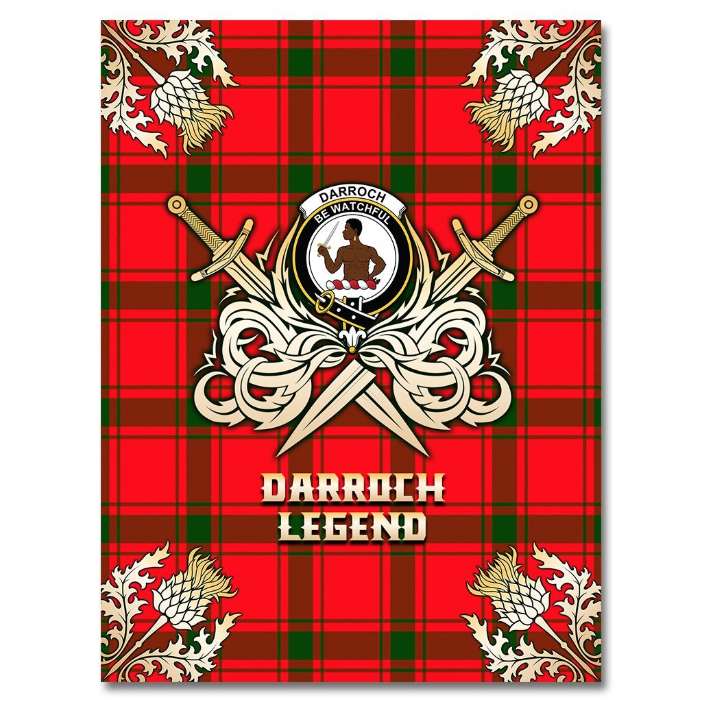 Clan Darroch Tartan Gold Courage Symbol Blanket RQ35 Clan Darroch Tartan Today   
