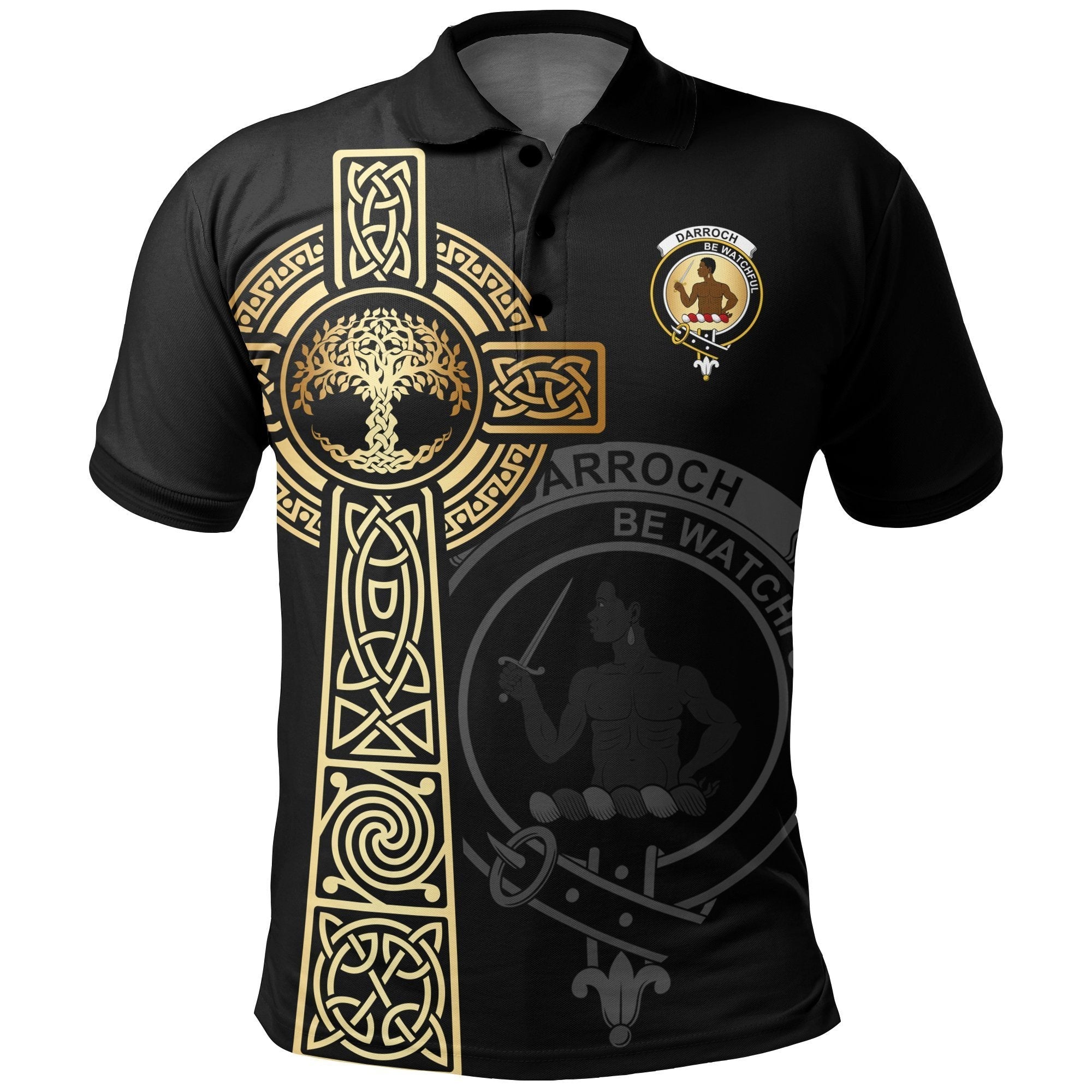 Clan Darroch (of Gourock) Clan Unisex Polo Shirt - Celtic Tree Of Life WK23 Darroch (of Gourock) Tartan Tartan Polo   
