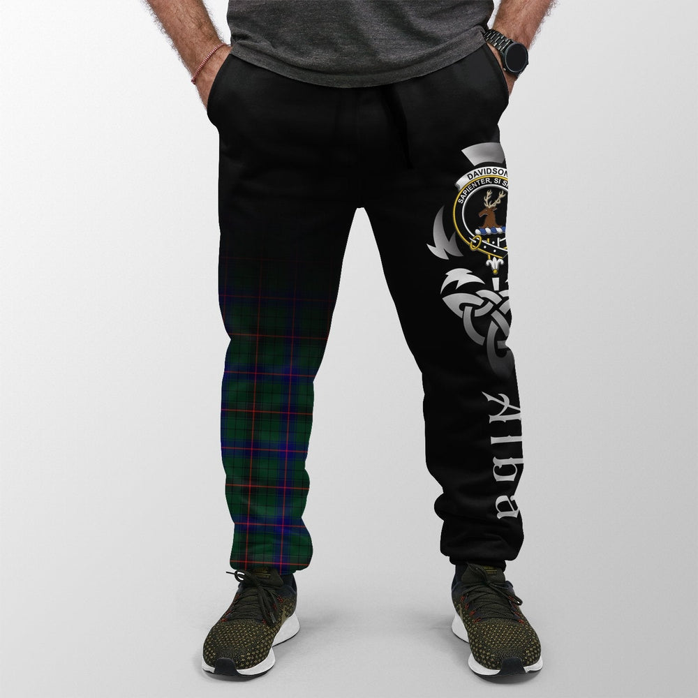 Clan Davidson Modern Tartan Crest Jogger Sweatpants  Alba Celtic Style KV90 Clan Davidson Tartan Today   