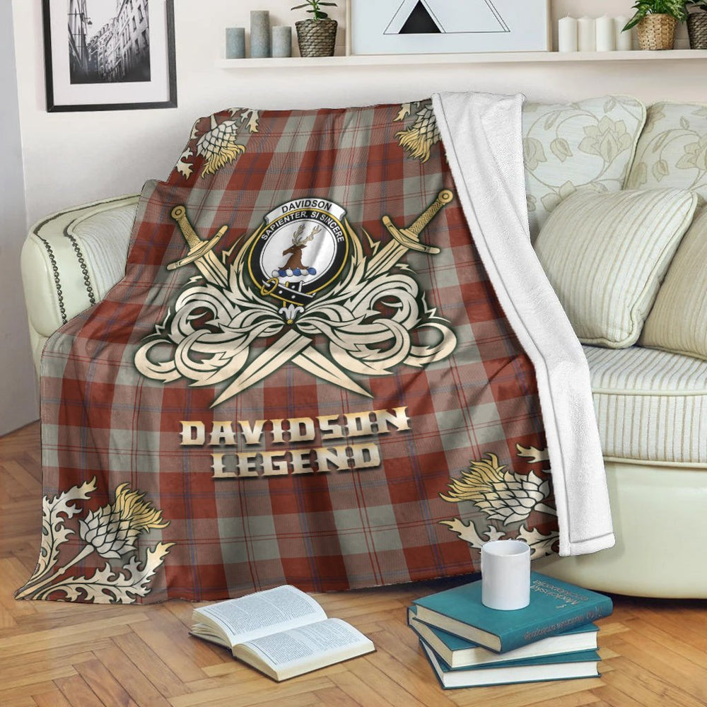 Clan Davidson Dress Dancers Tartan Gold Courage Symbol Blanket EL94 Clan Davidson Tartan Today   