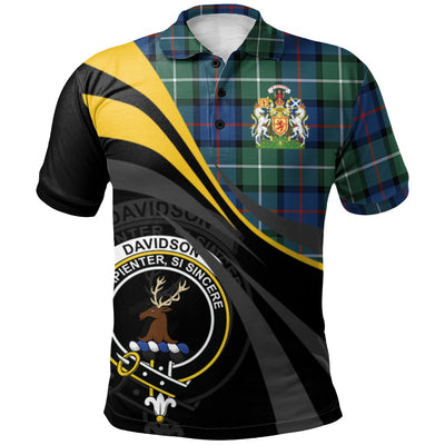 Clan Davidson of Tulloch 01 Tartan Polo Shirt - Royal Coat Of Arms Style XK42
