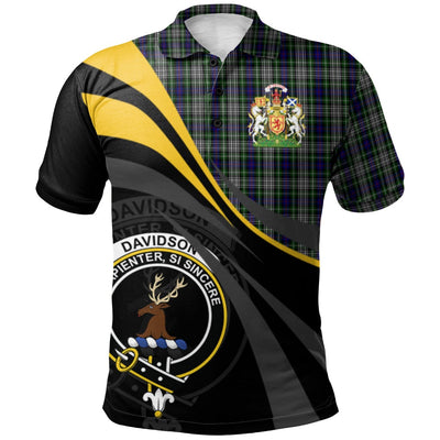Clan Davidson of Tulloch Dress 01 Tartan Polo Shirt - Royal Coat Of Arms Style EI31