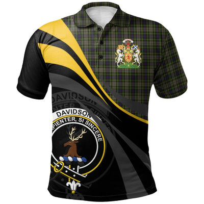 Clan Davidson of Tulloch Dress 02  Tartan Polo Shirt - Royal Coat Of Arms Style QE61