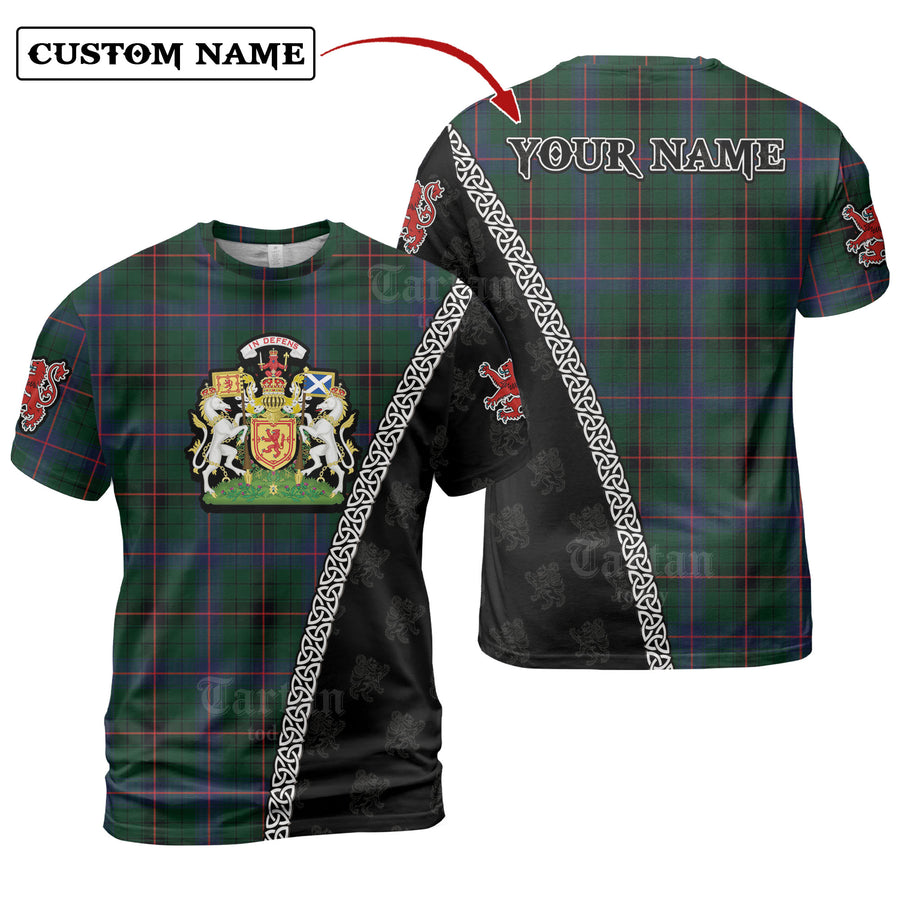 Davidson Modern Tartan Shirt with Scotland Coat of Arms & Custom Name XA28