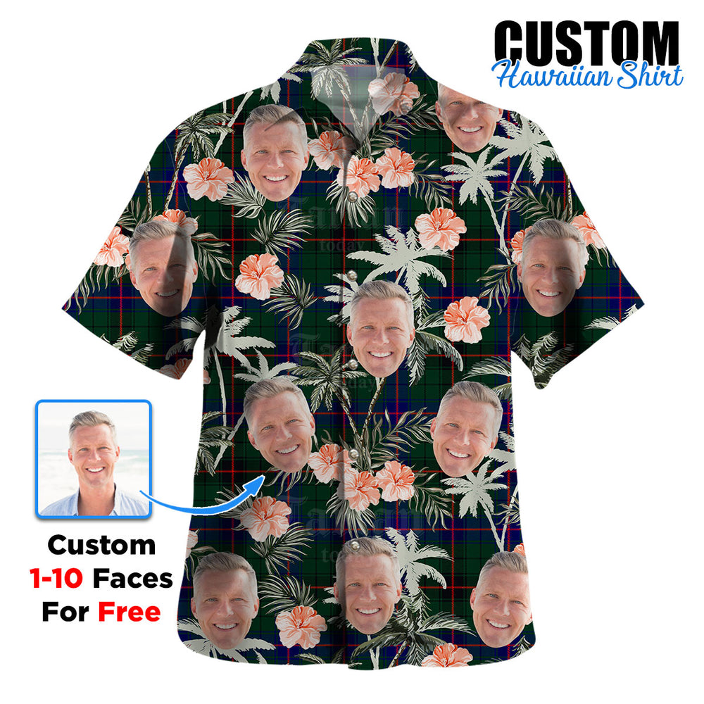 Clan Davidson Modern Tartan Custom Face Hawaiian Shirt – Unisex Gift for Family Members, Summer Party GD36 Davidson Modern Tartan Tartan Hawaii Shirt