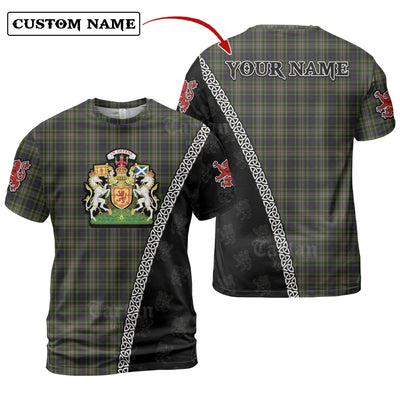 Personalized Clan Davidson Tulloch Dress Tartan Shirt with Scotland Coat of Arms & Custom Name