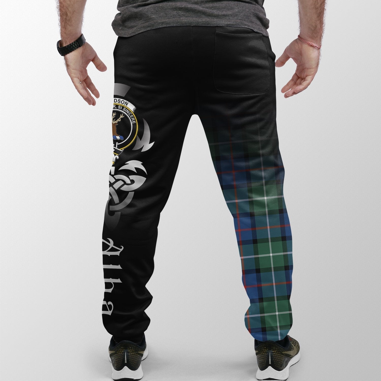 Clan Davidson Of Tulloch Tartan Crest Jogger Sweatpants  Alba Celtic Style YZ87 Clan Davidson Tartan Today   